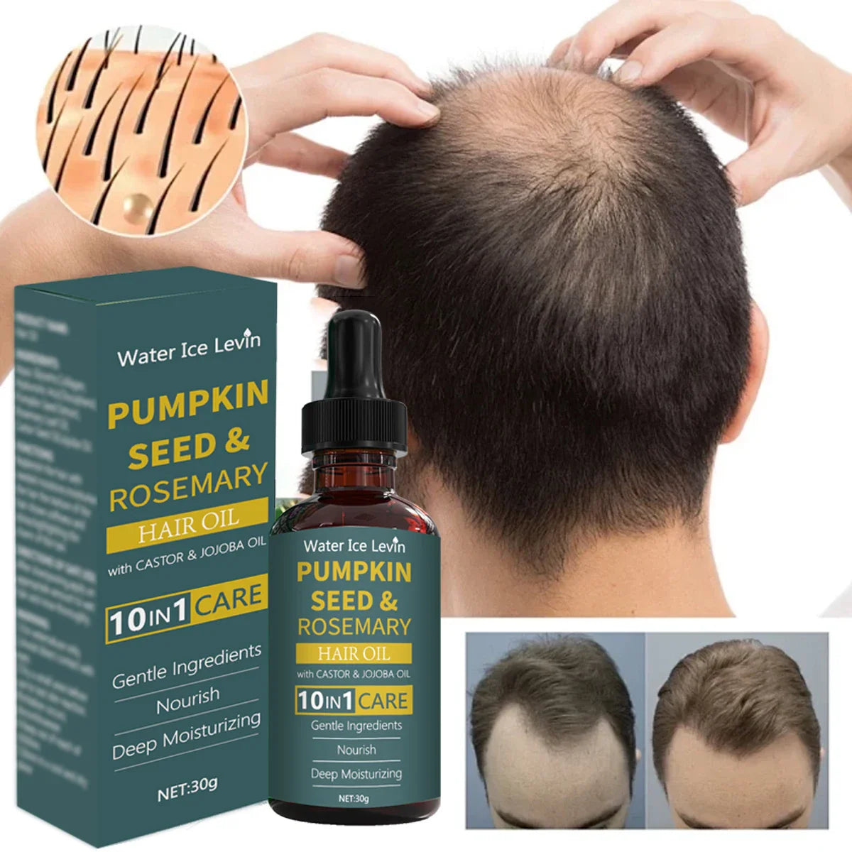 Pumpkin Seed & Rosemary Hair Oil – 10-in-1 Nourishing Blend