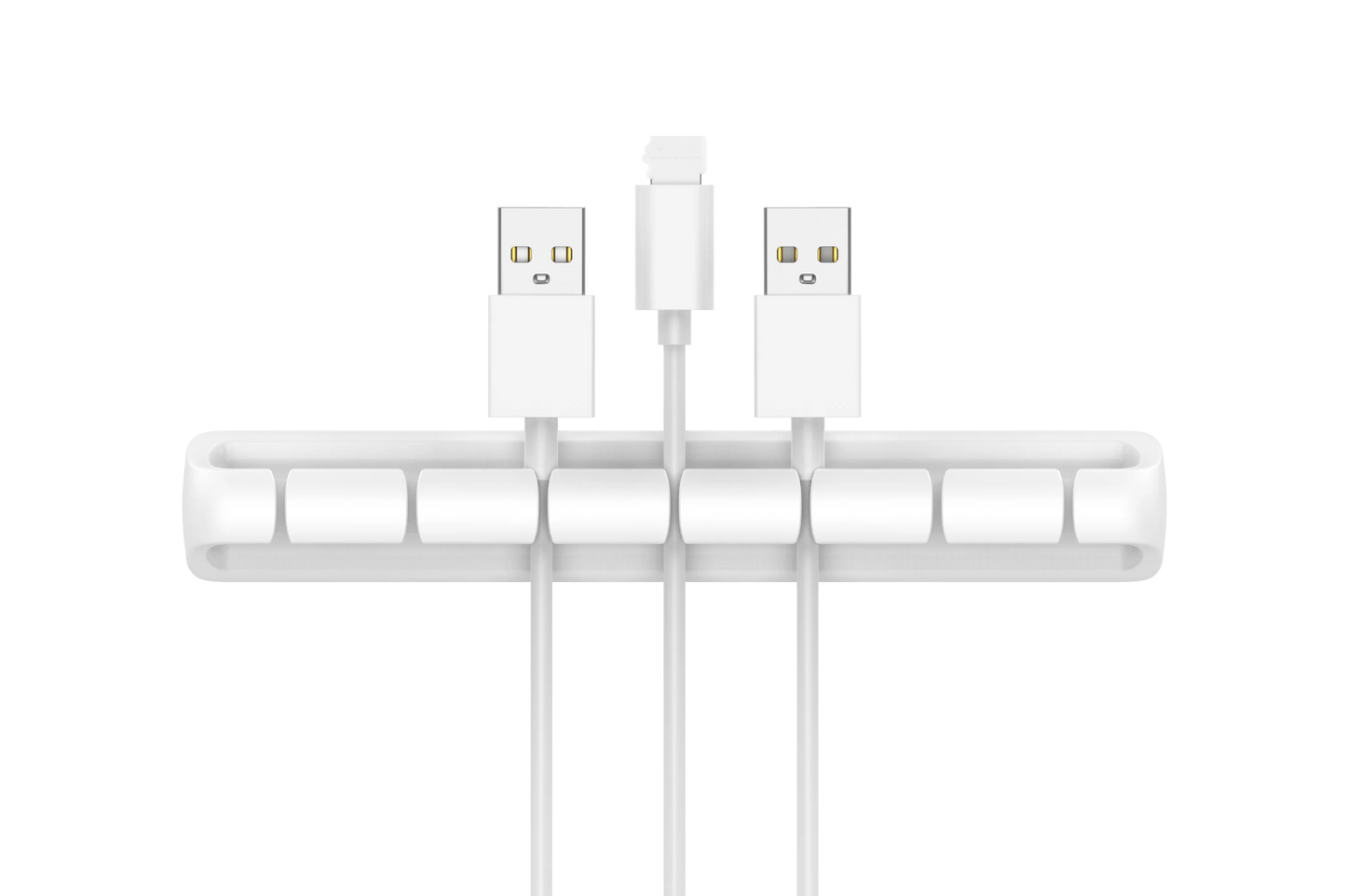 Adhesive Cable Clips Cord Organizer | 2–7 Slot Silicone Peaceful Pleasures Health and Wellness White 7 Hole