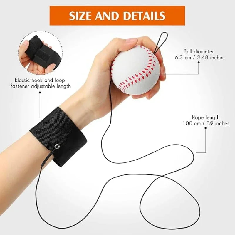 Elastic Wrist Swing Ball Toy | PU Rubber Rebound Ball w/ Strap