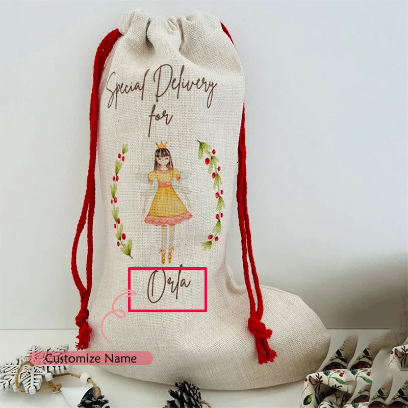 Personalised Christmas Stocking Sack | Kids Xmas Gift Bag