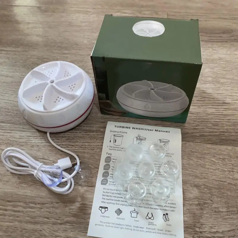 1pc USB Rotating Turbine Portable Mini Washing Machine For Socks Underwear Wash Dishes Travel Home Business Trip Peaceful Pleasures Health and Wellness as pic L no switch