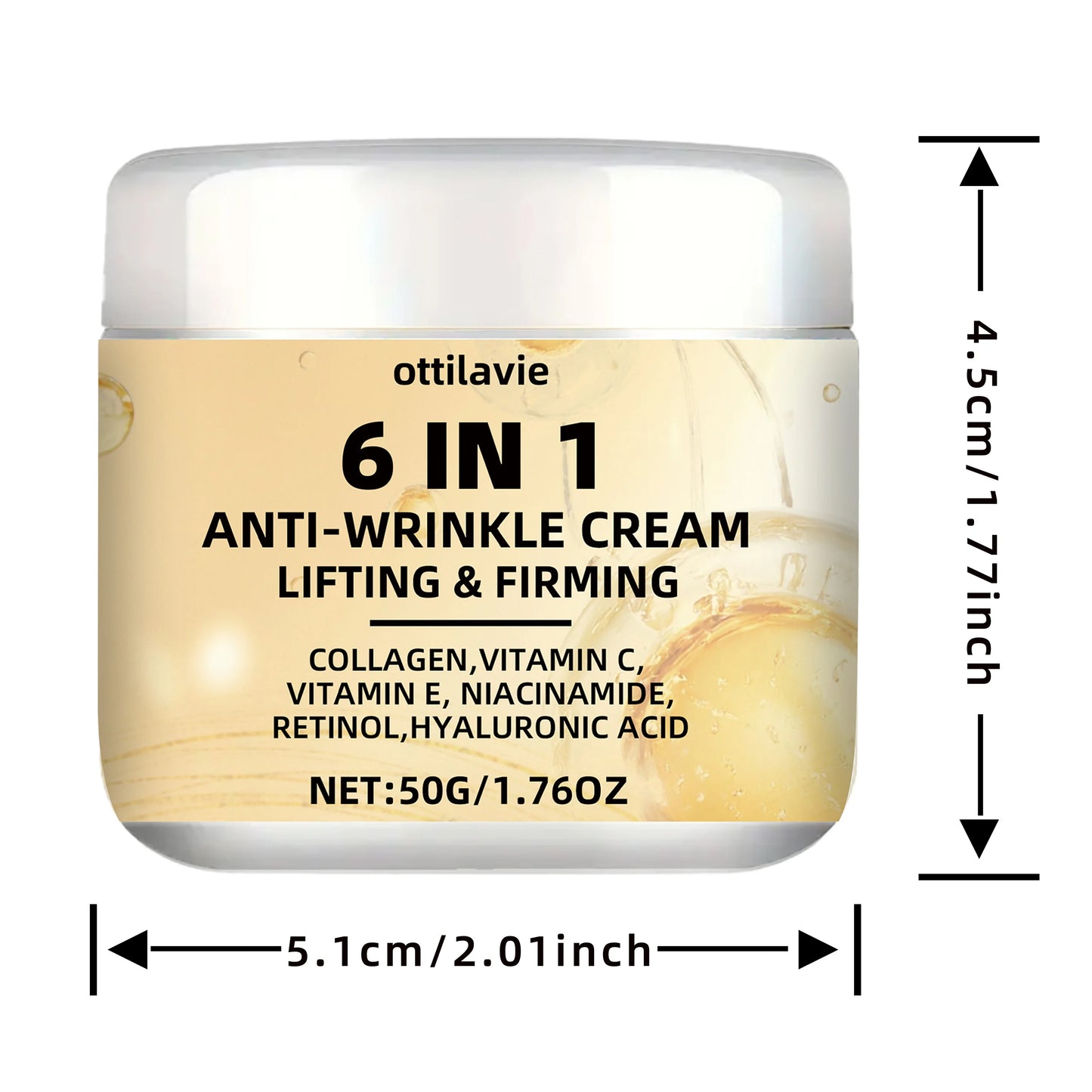Ottilavie 6-in-1 Instant Firming Cream - Moisturizes, Firms & Smooths Skin. Non-Greasy, For All Skin Types & Genders Peaceful Pleasures Health and Wellness 50g