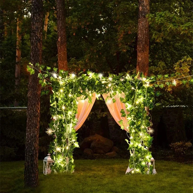 Artificial Ivy Vine Garland with LED String Lights | Home & Wedding