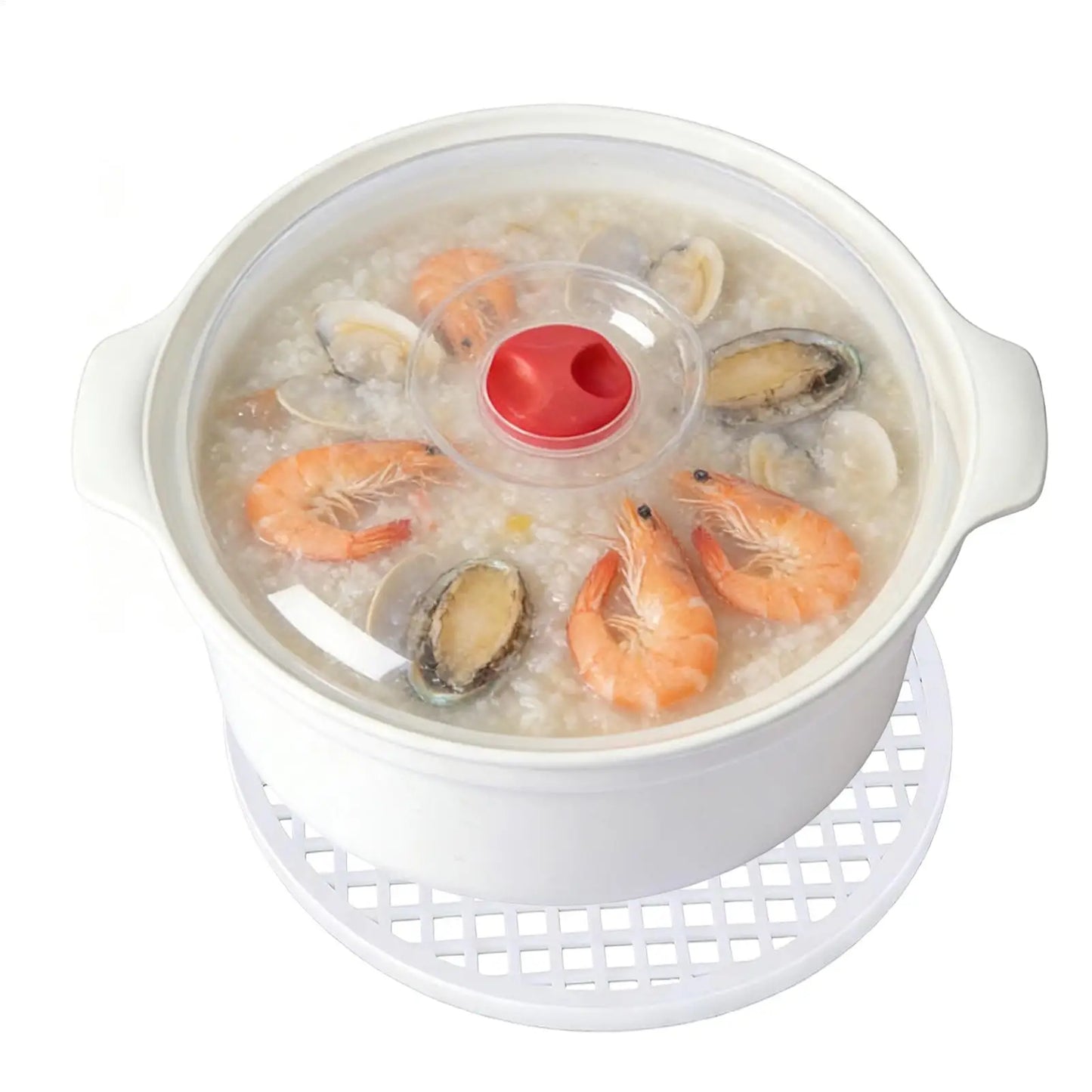 Microwave Steamer Box with Lid | Food-Grade PP, Dual Compartment