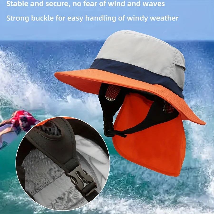 UPF 50+ Wide Brim Sun Hat | Fishing Safari Bucket Hat Neck Flap