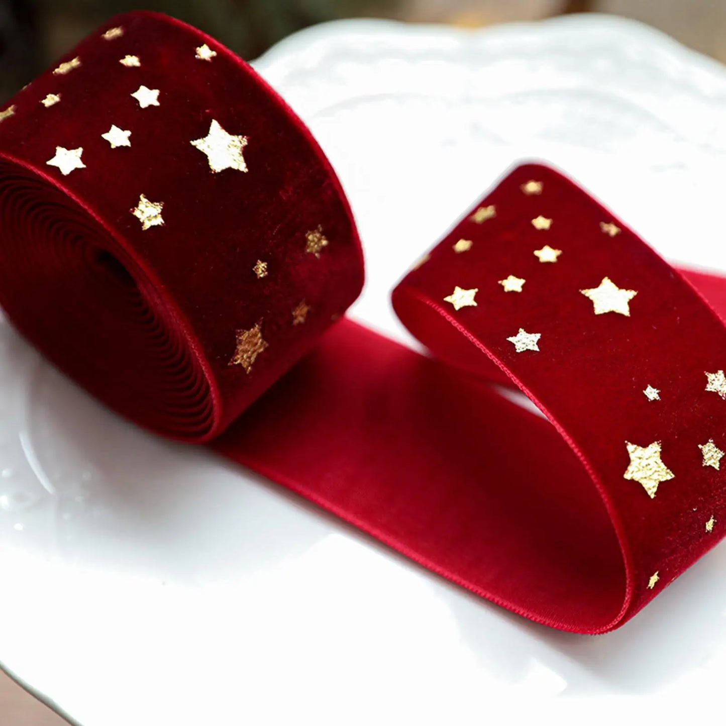 Christmas Ribbon For Crafts Crafts Packaging 78 Inch Velvet Ribbon Embroidery For Wreath Bouquet Cake Baking Ornaments Wedding Peaceful Pleasures Health and Wellness