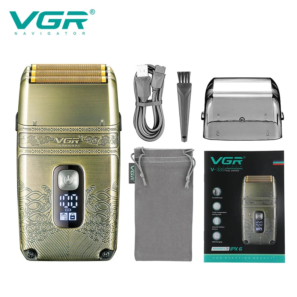 VGR Men's Retro Boutique Haircutting Sculpture Push Cutting Hairdressing Salon Home Oil Head Haircutting Full Body Hair Trimming Peaceful Pleasures Health and Wellness 335 usb