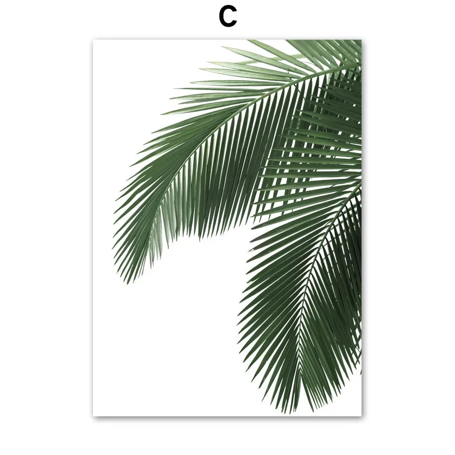 Sage Green Monstera Tropical Leaf Canvas Wall Art | Boho Print