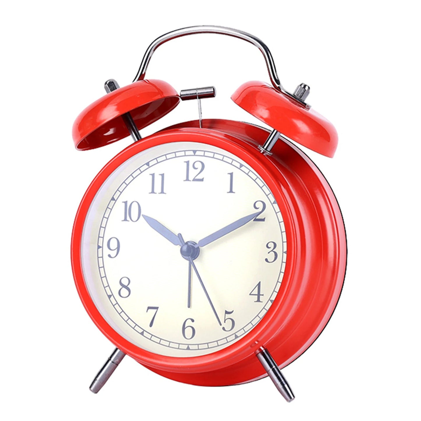 Vintage Twin-Bell Metal Alarm Clock with Night Light | Bedside