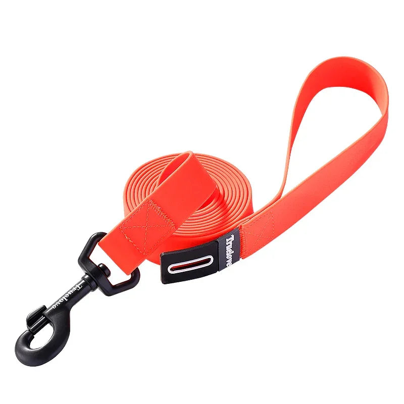 Truelove Pet Leash Waterproof Odor Proof Easy Grip Durable Lightweight Premium Coated ATBC-PVC Dog Lead Fast Clasp TLL3211 Peaceful Pleasures Health and Wellness Neon Orange L China Mainland