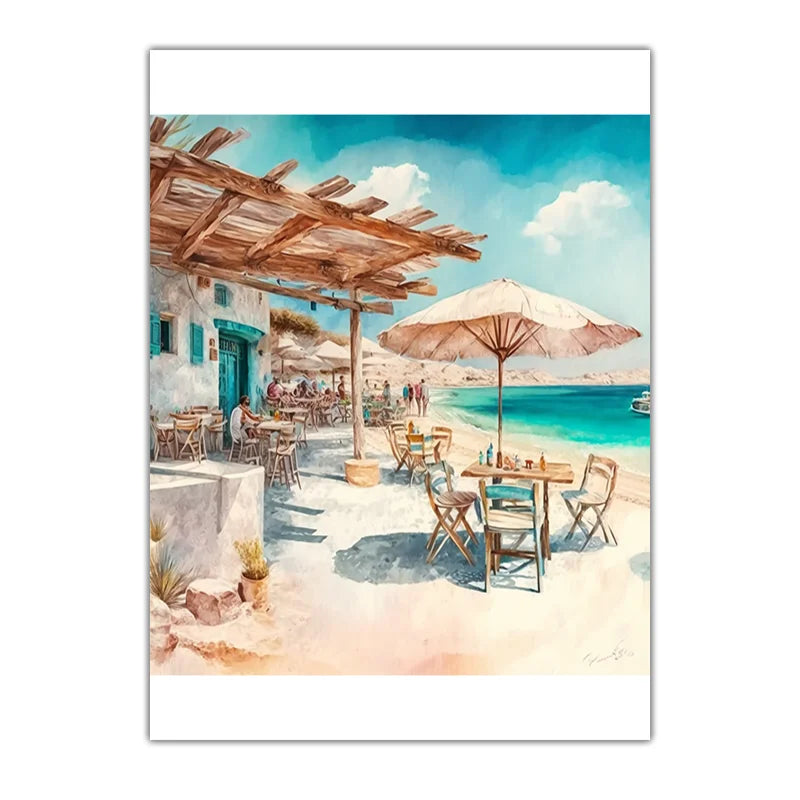Coastal Scenery Nordic Canvas Wall Art – Beachy Room Decor Canvas Wall Art Peaceful Pleasures Health and Wellness 02 15x20cm No Frame China Mainland