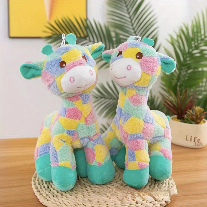 Soft Rainbow Giraffe Plush Toy – Stuffed Animal Gift & Décor
