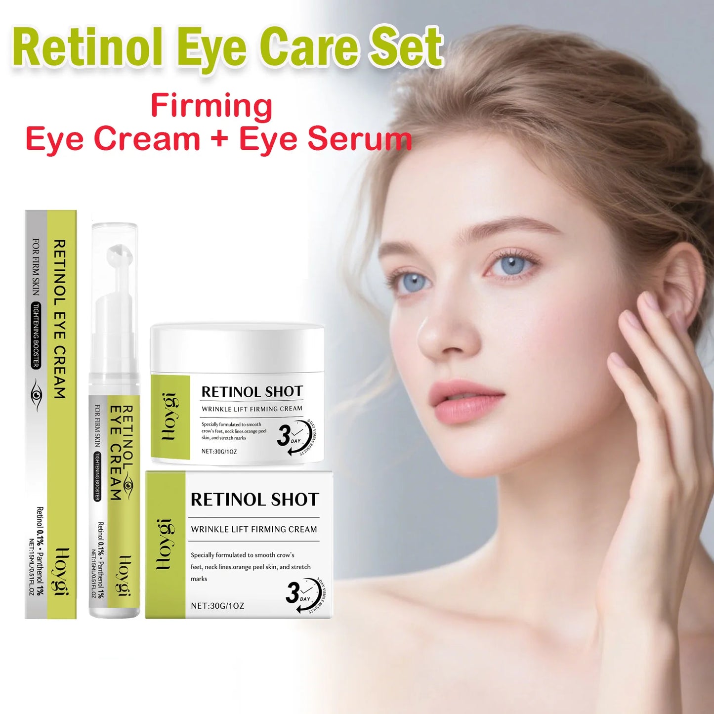 Retinol Eye Care Set – Firming Cream & Serum for Dark Circles