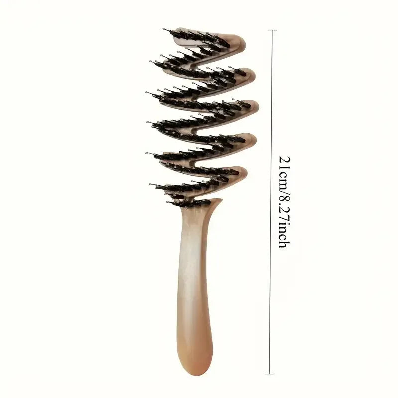 Long-Handle Wood Bristle Comb | Anti-Static Volumizing Hair Brush Hair Comb Peaceful Pleasures Health and Wellness