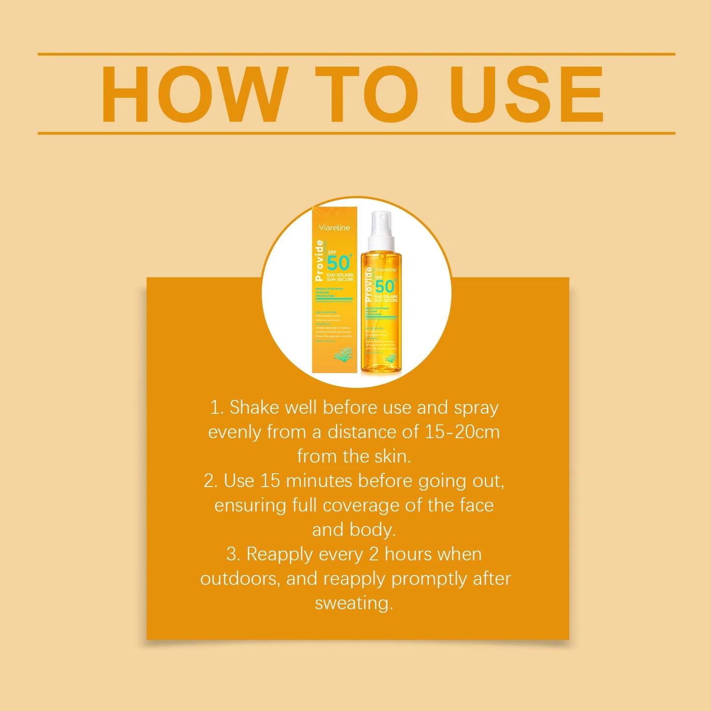 100ML Spf50 Sunscreen Spray Non-stciky Protect Skin Moisturizing Enhance Smoothness Refreshing Prevent Sunburn Sunscreen Spray Peaceful Pleasures Health and Wellness