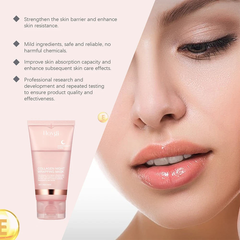 2.65oz Collagen Night Wrapping Mask Elasticity & Hydration Peel Off Mask Pore Clean Smooth & Tightening Korean Skin Care Product Peaceful Pleasures Health and Wellness