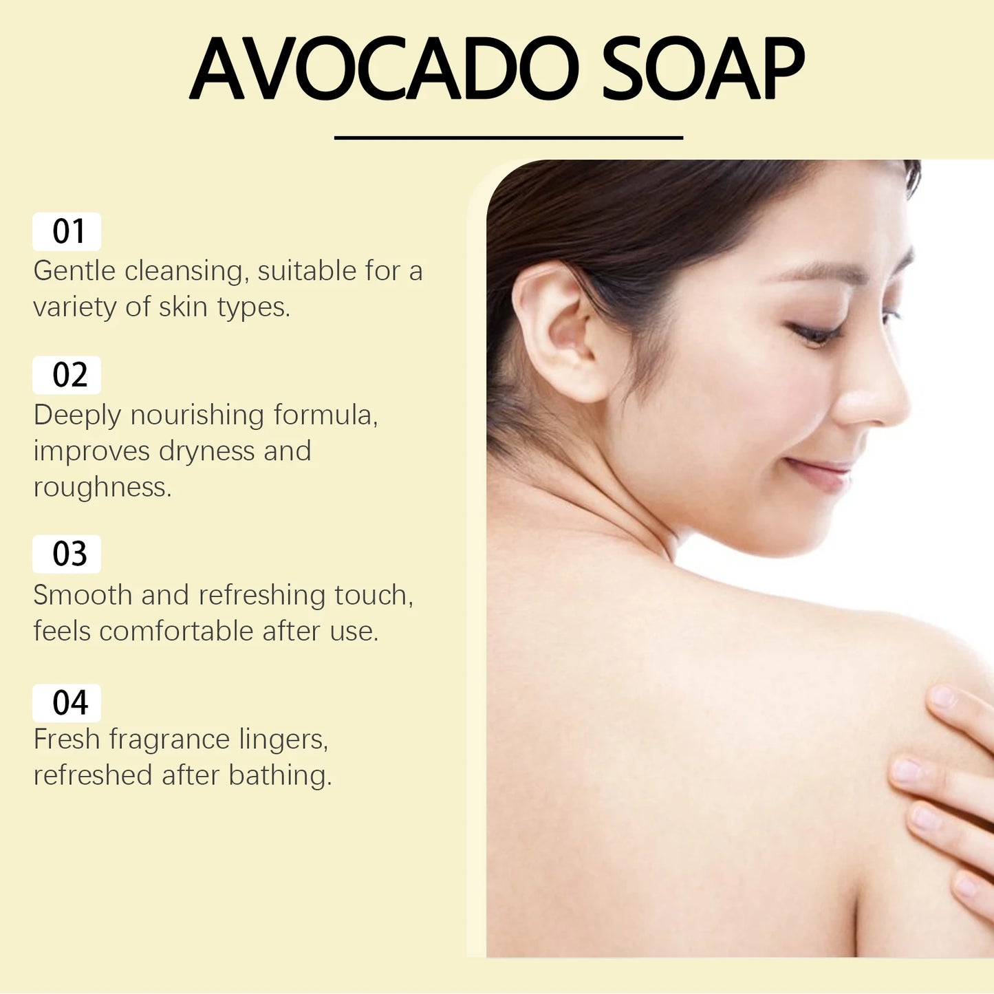 Avocado Bath Soap for Cleaning Pores Oil Control Dirt Remover Improve Dry Rough Skin Soft Moisturizing Rejuvenating Body Care Peaceful Pleasures Health and Wellness