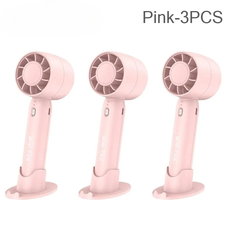 USB Rechargeable Mini Handheld Fan – 3 Speed Portable Desk Fan