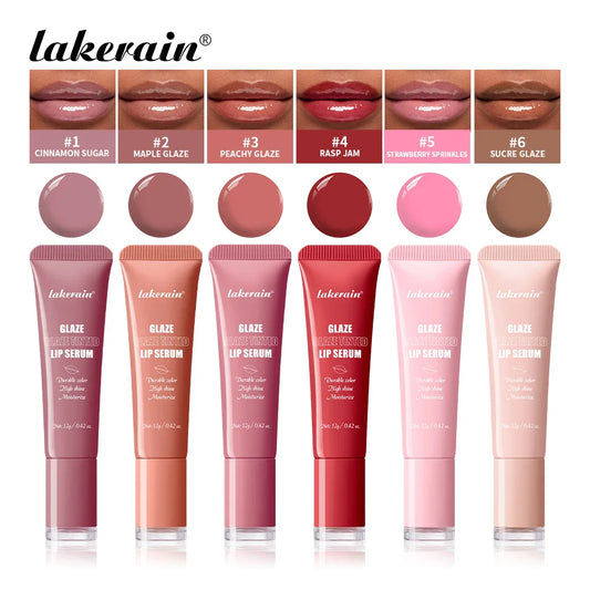 Lakerain Tinted Lip Serum – Hydrating Glow Lip Gel | 6 Shades Tinted Lip Serum Oasis Select Set