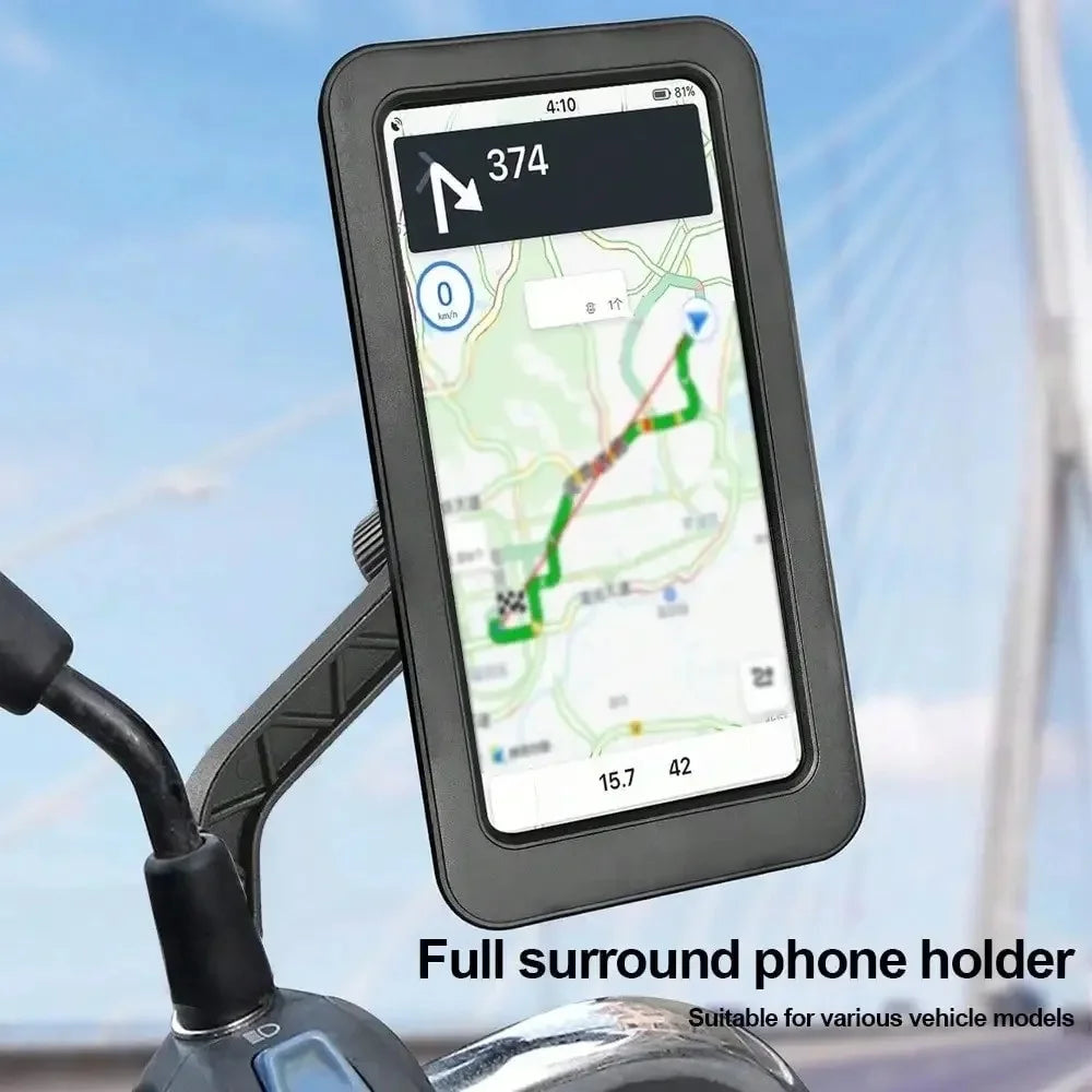 Waterproof Motorcycle Phone Mount 360° Swivel GPS Bike Holder
