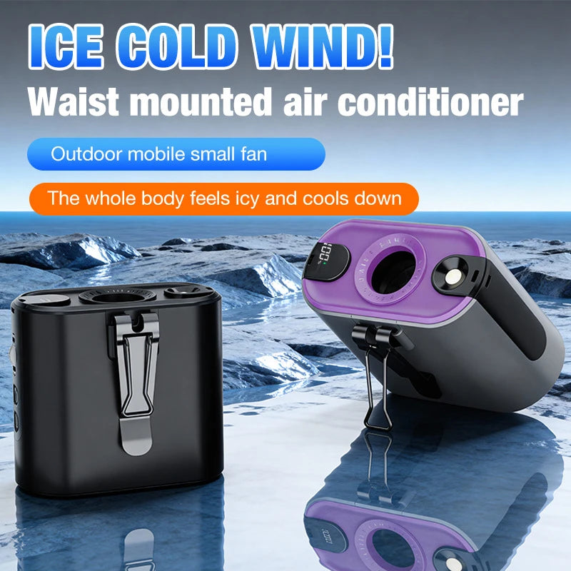 High Speed Waist Fan With USB Cable Long Endurance Battery With Work Light For Outdoor Power Bank Neck Wearing Fast Airflow Peaceful Pleasures Health and Wellness