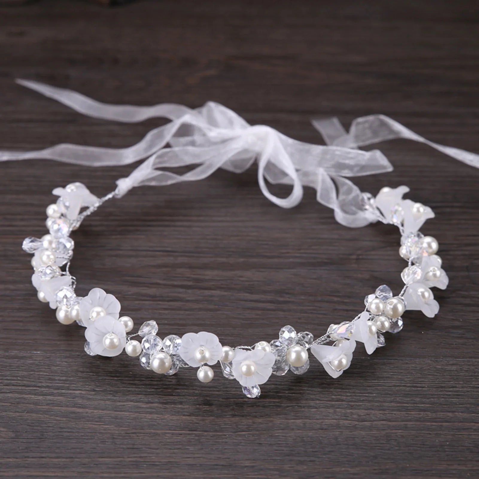 Bridal Hairband Hair Jewelry Birthday Party Crystal Headpiece with Ribbon for Birthday Party And Pageant Peaceful Pleasures Health and Wellness