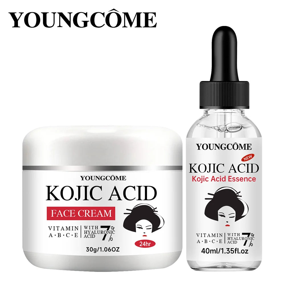 Kojic Acid Serum & Cream Bundle – Dark Spots & Brightening Brightening Skincare Bundle Peaceful Pleasures Health and Wellness