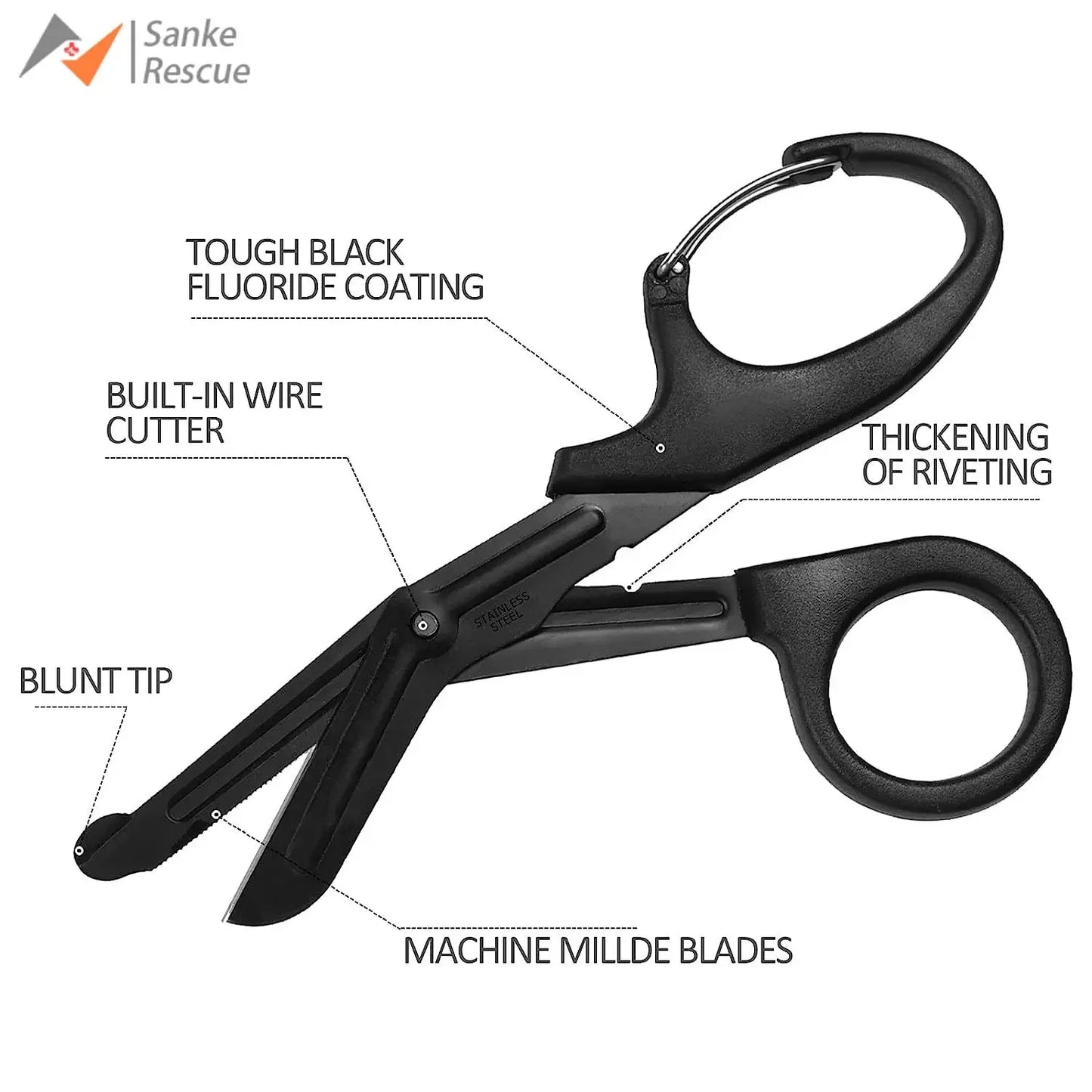 Trauma Shears Stainless Steel Medical Scissors, Bandage Scissors with Carabiner, Nursing Surgical urses,Doctors,Nursing EMT EMS Peaceful Pleasures Health and Wellness