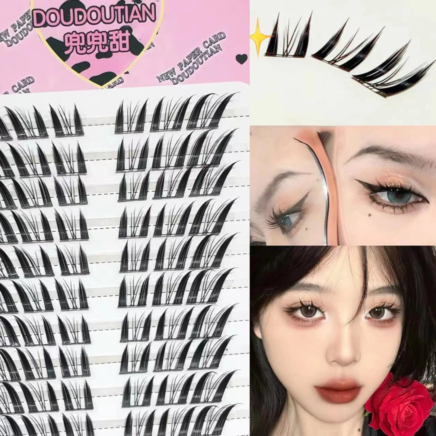 Devil Eyelash Clusters – Eye-Lifting Wispy Fake Lashes