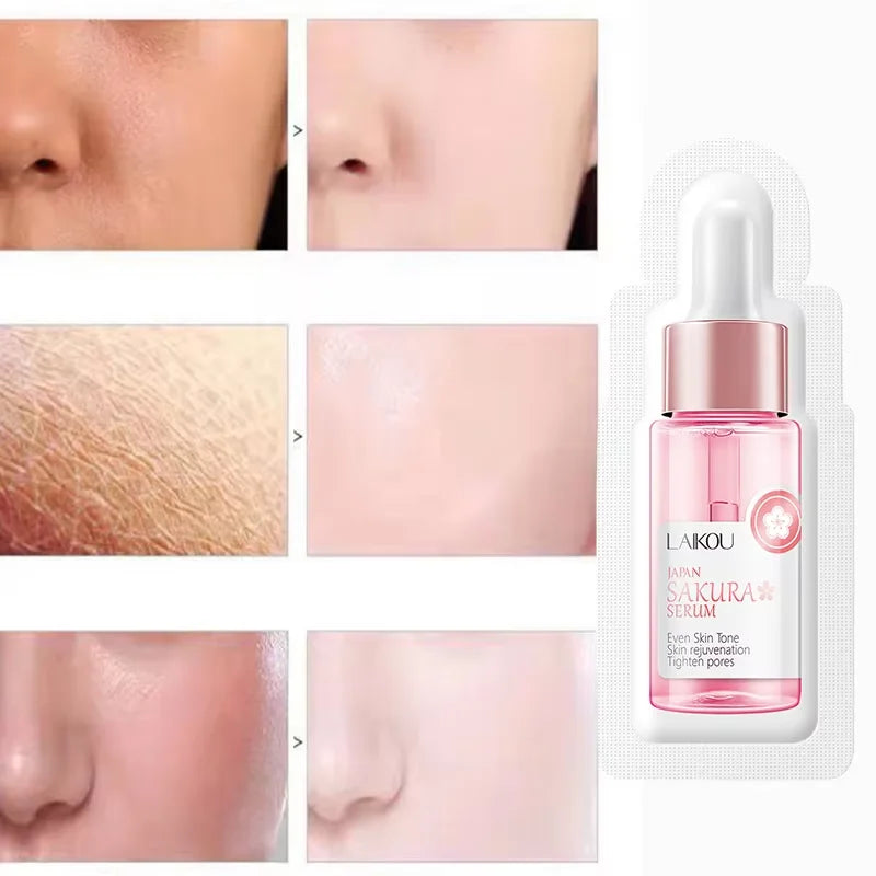 Sakura Whitening Face Serum Anti Aging Fade Fine Lines Tighten Pores Improve Melanin Pigment Dull Moisturizer Brighten Skin Care Peaceful Pleasures Health and Wellness