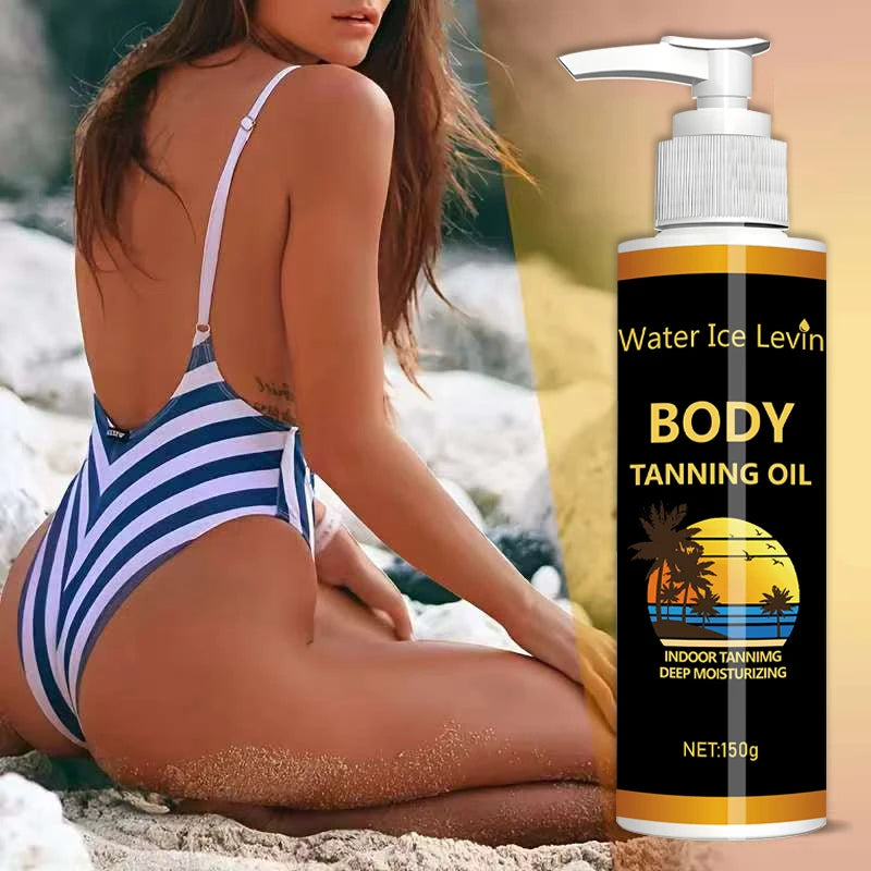 Body Tanning Oil with Coconut Oil – Sunless Glow & Hydration