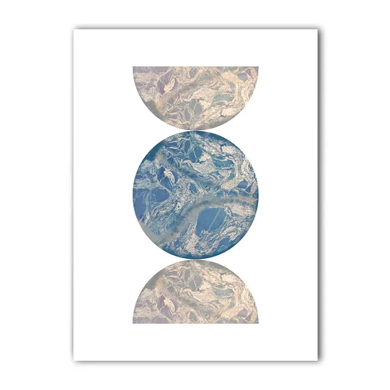 Abstract Wall Art Blue Beige Geometric Half Circle Canvas Painting Nordic Style Poster Prints for Bedroom Living Room Wall Decor Peaceful Pleasures Health and Wellness 05 50x70cm NoFrame China Mainland