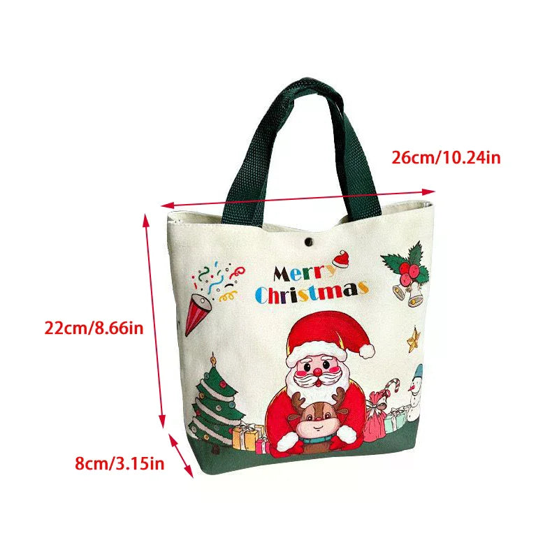 Christmas Canvas Tote Bags – Santa, Reindeer & Snowman Gift Bags