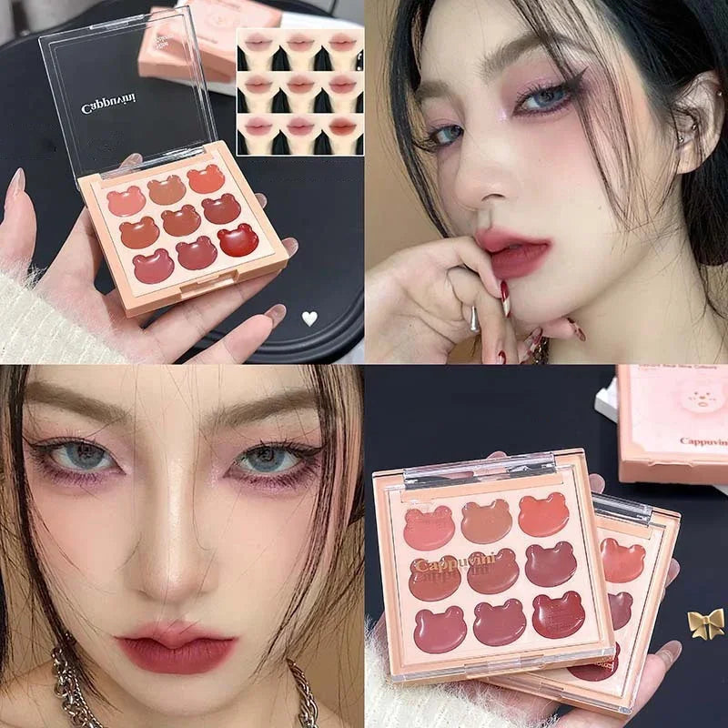 9-Color Velvet Matte Lip Mud Set | Lipstick & Cheek Tint