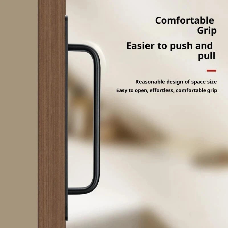 Aluminum Alloy Drill-free Handle Glass Sliding Door Window Drawer Wardrobe Push-pull Bathroom Sticker Door Handles Peaceful Pleasures Health and Wellness
