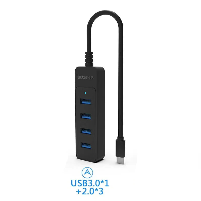 USB 3.0 Hub 4-Port Splitter with Type-C Power Port, Multi USB Expander for Laptop PC USB Adapter for U Disk Mouse Peaceful Pleasures Health and Wellness