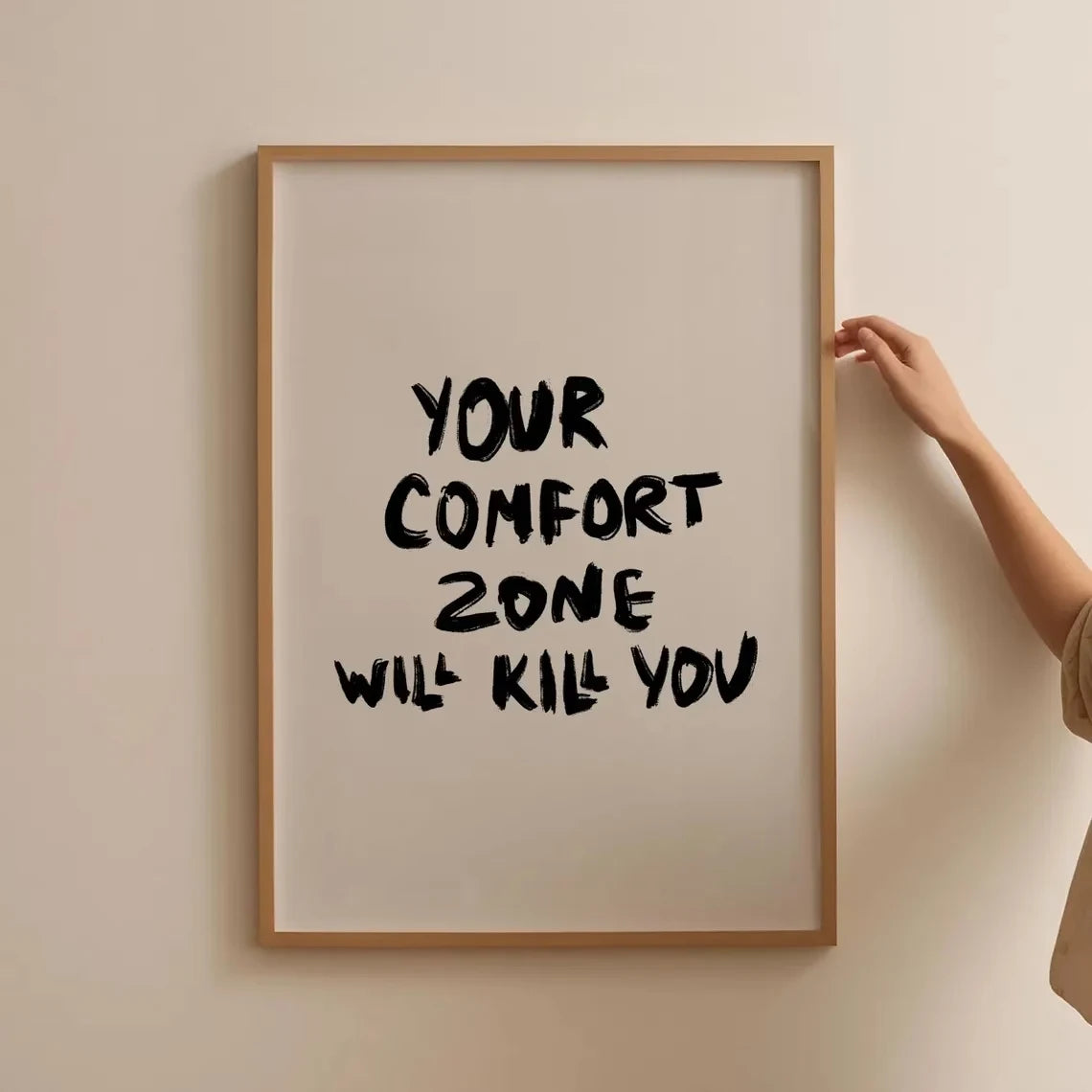 Retro Dopamine Comfort Zone Slogan Canvas Wall Art Print