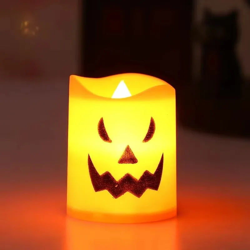 Halloween Flickering LED Candle Holders – Skull Ghost Pumpkin