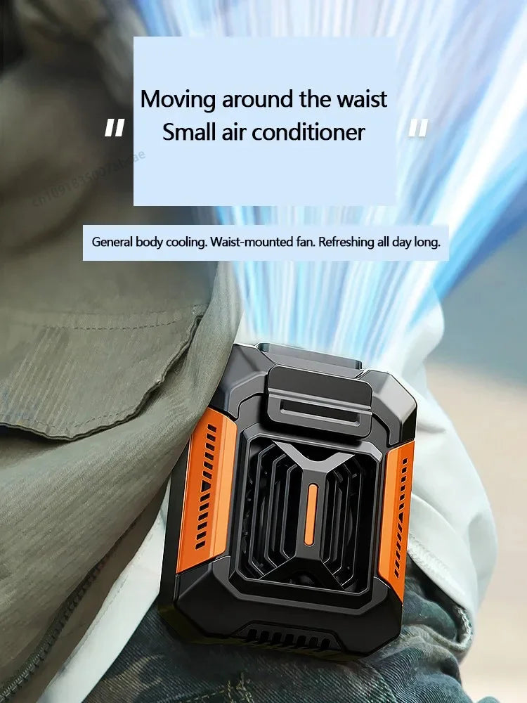 HOMFISH Personal Belt Clip Fan Portable Power Bank Flashlight Wearable Fan Hanging Neck Fan for Outdoor Works Hiking Camping Peaceful Pleasures Health and Wellness