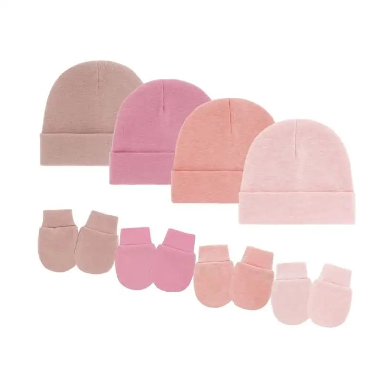 Cotton Newborn Baby Hat & Mittens Set – Soft Knit, 0–12 Mo