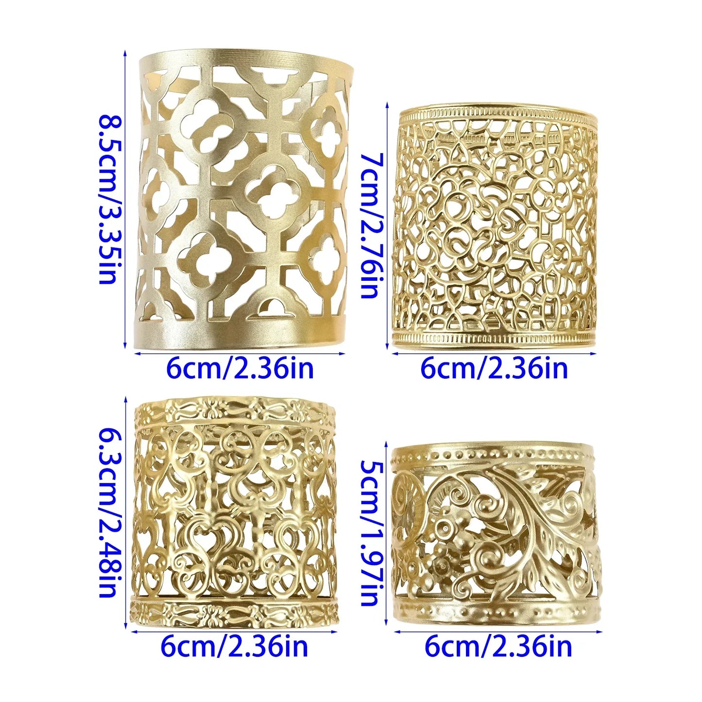 Gold Geometric Hollow Iron Candle Holder | Wedding & Dinner Decor