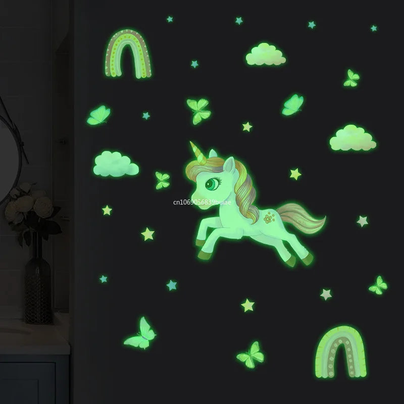 Unicorn Stars Luminous Wall Sticker Baby Kids Room Decoration Decals Bedroom Background Decor Glow in The Dark Wall Paper Decor Peaceful Pleasures Health and Wellness