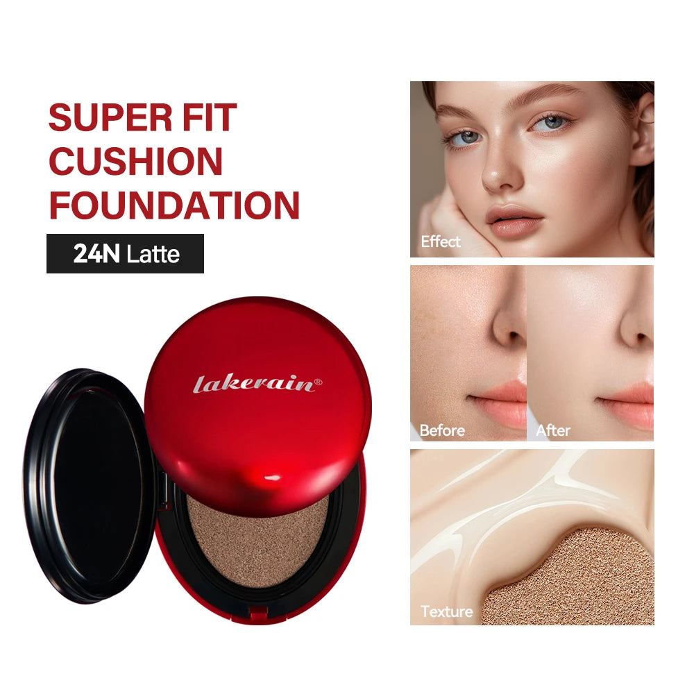 72 Hours Long-lasting Super Fit Cushion Foundation Full Coverage Waterproof Long-lasting Concealer 9 Colors Makeup Semi-Matte Peaceful Pleasures Health and Wellness