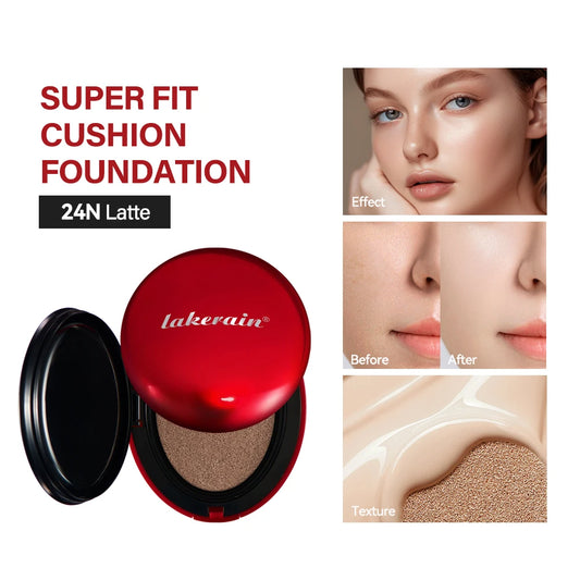 72 Hours Long-lasting Super Fit Cushion Foundation Full Coverage Waterproof Long-lasting Concealer 9 Colors Makeup Semi-Matte Peaceful Pleasures Health and Wellness
