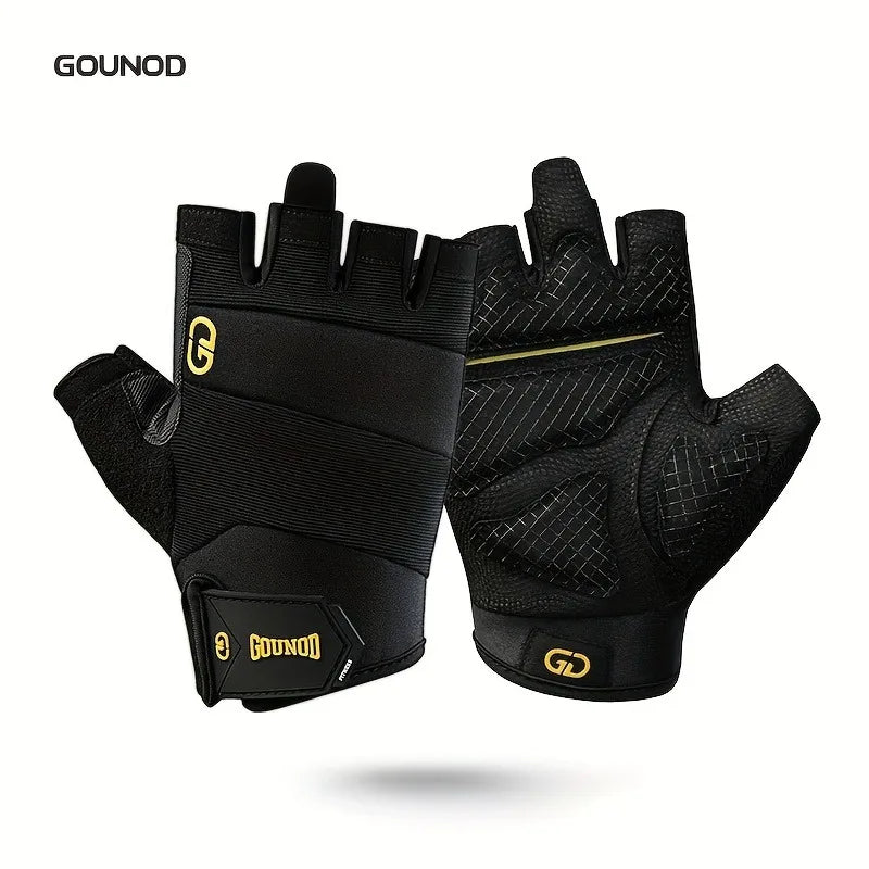 2pcs Cycling & Gym Gloves - Non-Slip Breathable Weightlifting, Boxing, Training Gloves with Wrist, Adjustable Hook-and-Loop Clos Peaceful Pleasures Health and Wellness black L