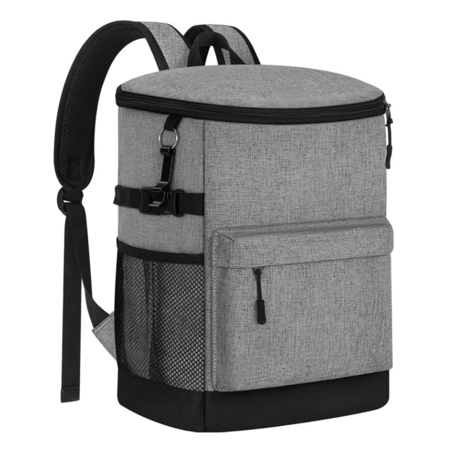 20L Insulated Cooler Backpack 33 Cans Capacity Leakproof for Camping Hiking Picnic Beach Travel with Comfortable Shoulder Straps Peaceful Pleasures Health and Wellness 20L gray