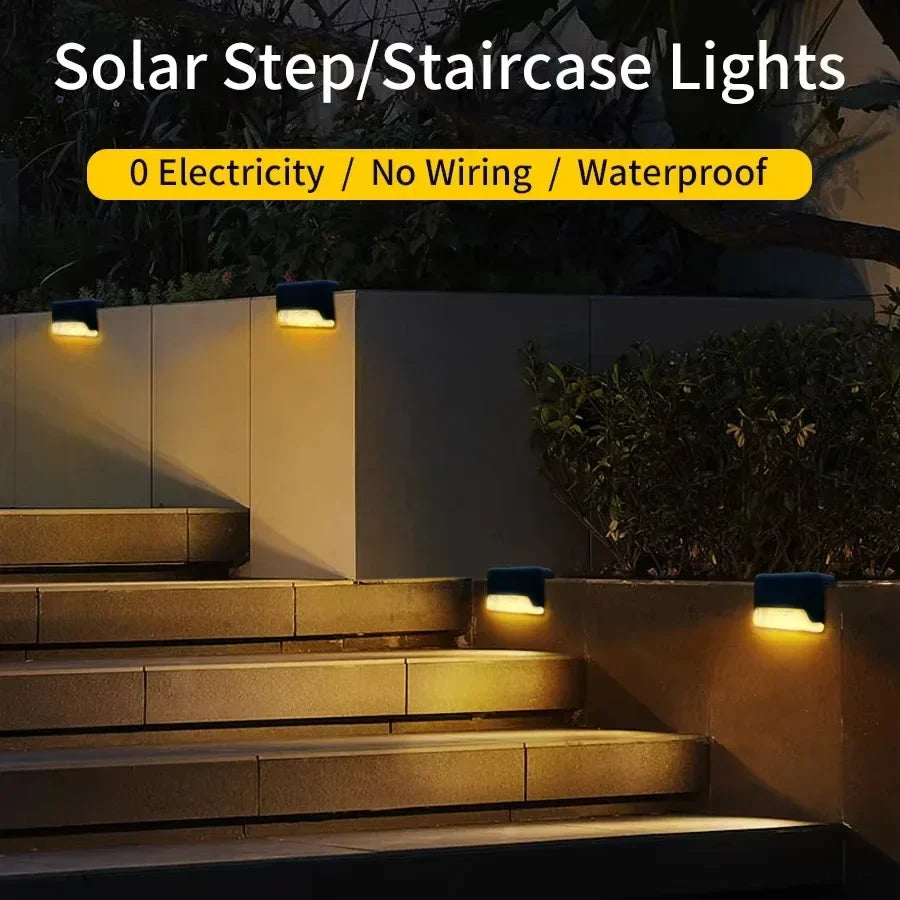 4-Pack Solar Fence Lights – Waterproof LED Deck & Stair Lamps