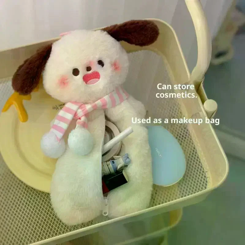 Kawaii Plush Westie Dog Pencil Case – Large Capacity Bag