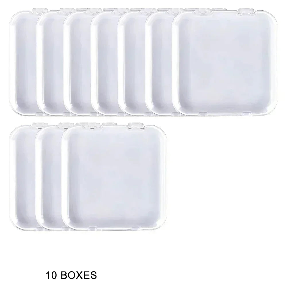 10PCS Press-On Nail Storage Acrylic Boxes with Adhesive Sheets Transparent Clear Nail Boxes Jewelry Storage Tool&Accessories Peaceful Pleasures Health and Wellness 10Pcs Without sticke
