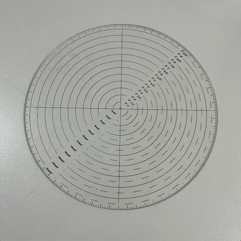 Sewing Ruler 10" Round Center Finder Compass Clear Acrylic For Drawing Circles Lathe Work And Woodturners Sewing Ruler Template Peaceful Pleasures Health and Wellness